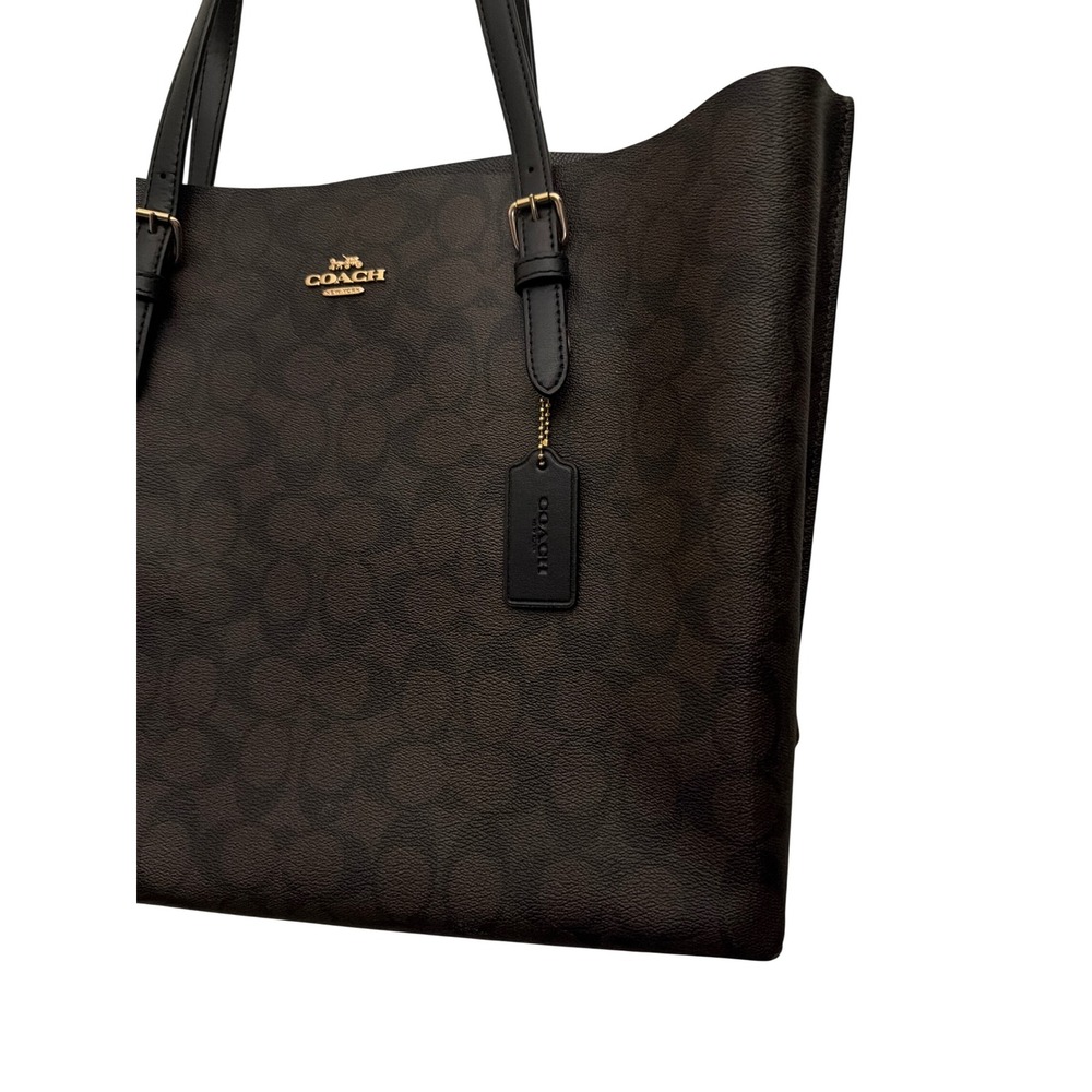 Coach Tote Bag Signature Canvas Dark Brown Black E2140-1665 - Picture 3 of 11